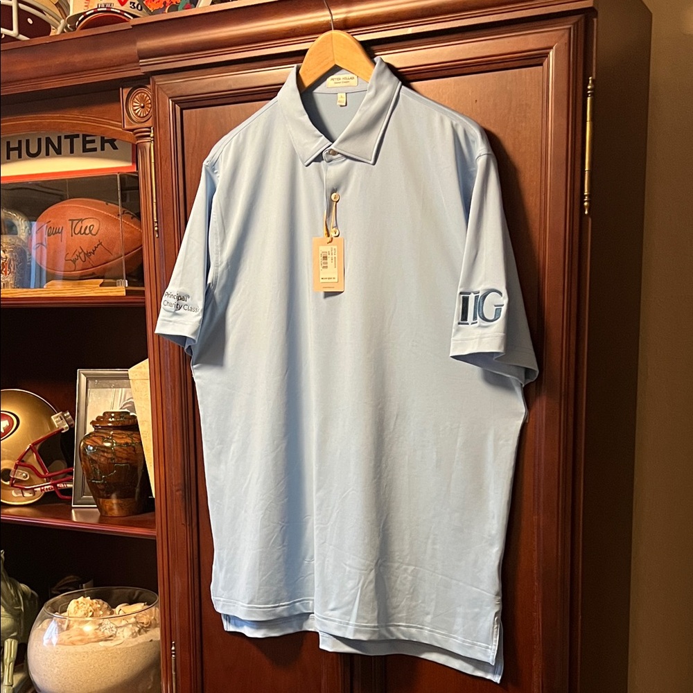 Brand New Peter Millar Summer Comfort Crown Sport Sun UPF 50+ Light Blue Polo! - Picture 11 of 15
